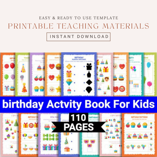 Birthday Activity Book for Kids