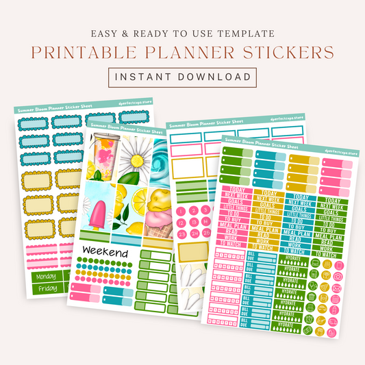 Summer Bloom Planner Sticker Sheet