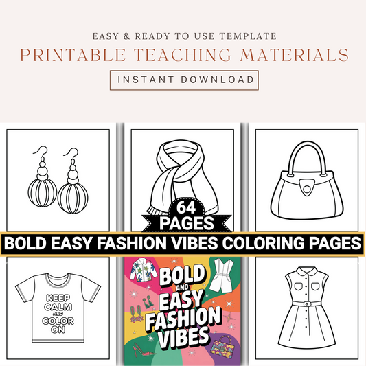 Fashion Vibes Bold Easy Coloring Pages