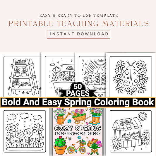 Gardening Bold and Easy Spring Coloring Book