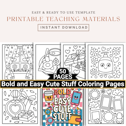 Cute Stuff Bold and Easy Coloring Pages