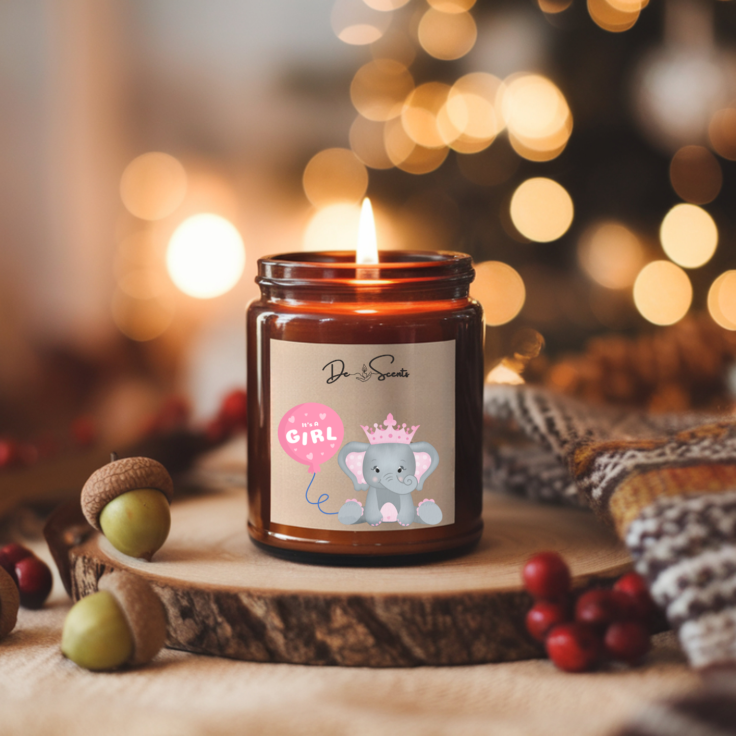 Personalised New Born Candle Gift