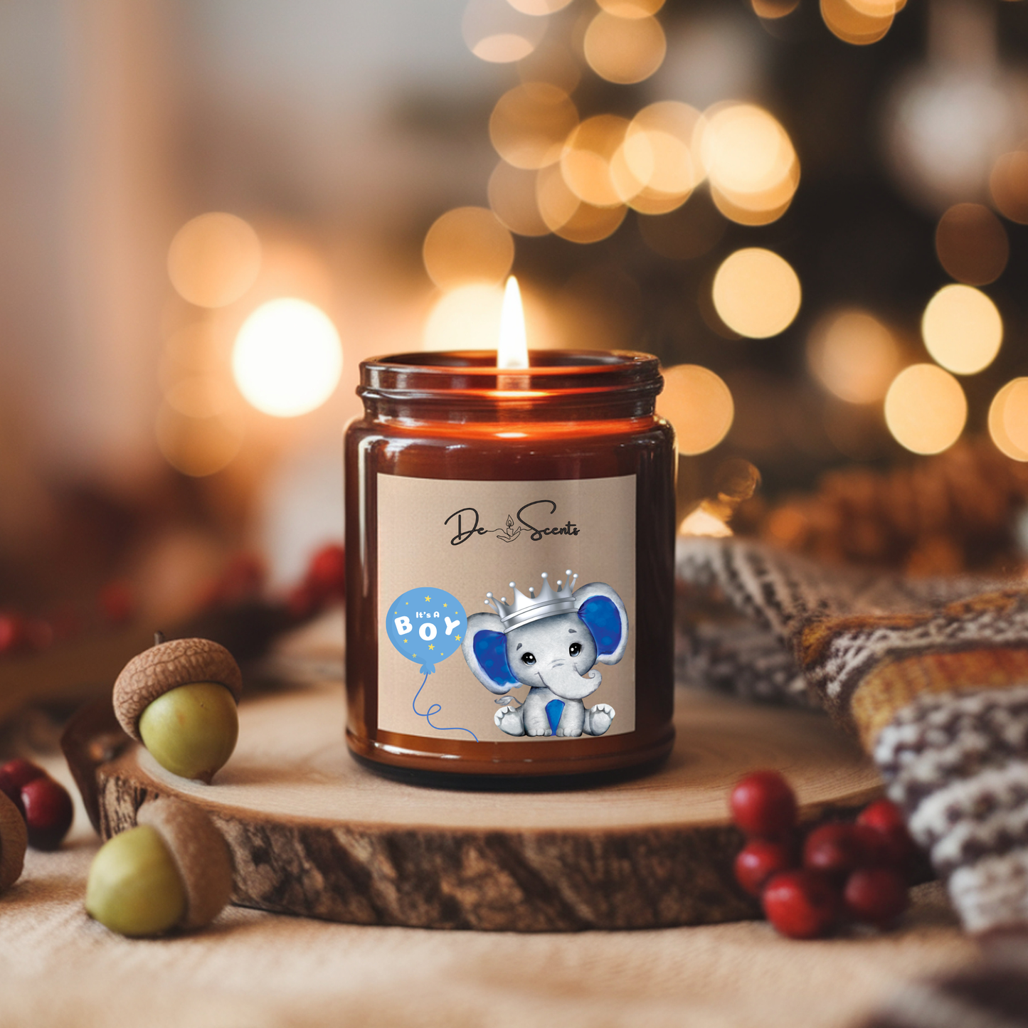 Personalised New Born Candle Gift
