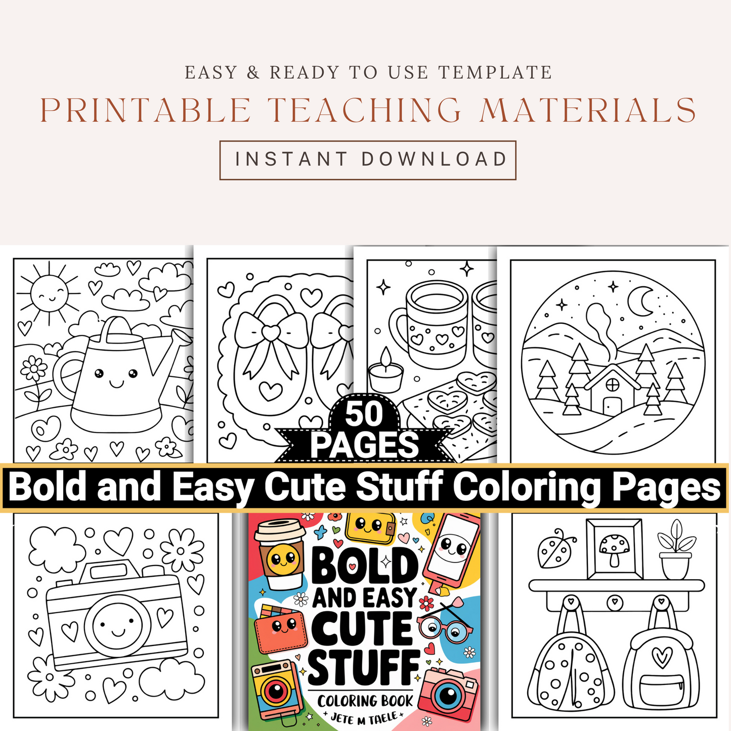 Cute Stuff Bold and Easy Coloring Pages