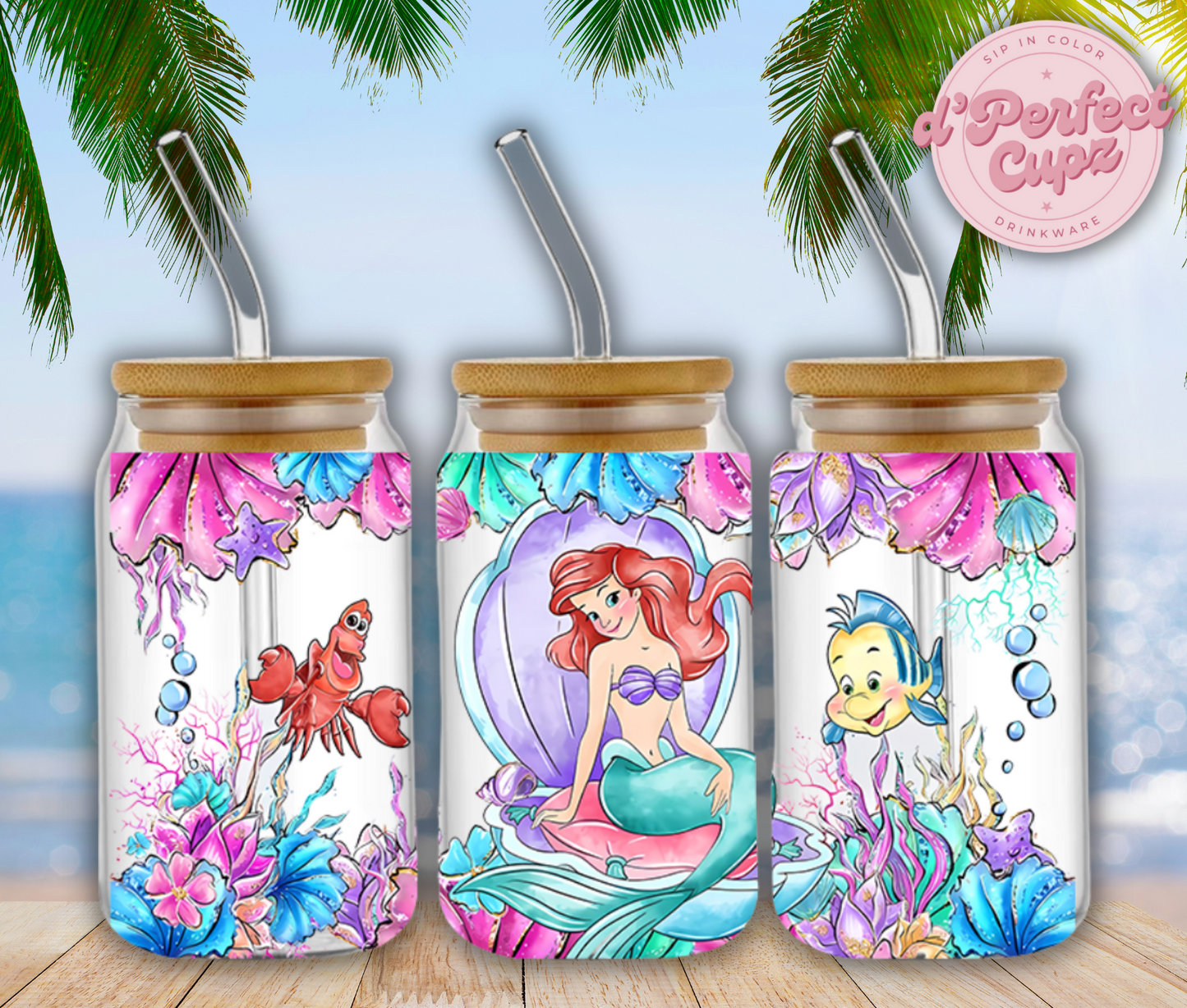 Mermaid 16oz Glass Cup