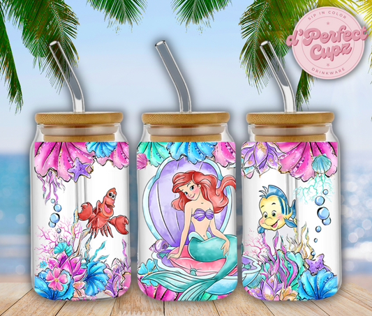 Mermaid 16oz Glass Cup