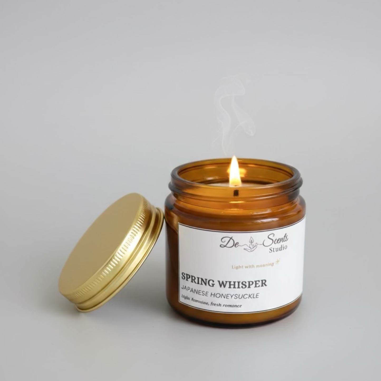 Japanese Honeysuckle Scented Candle 50g Amber Jar