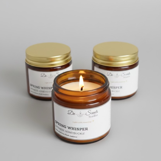 Japanese Honeysuckle Scented Candle 50g Amber Jar