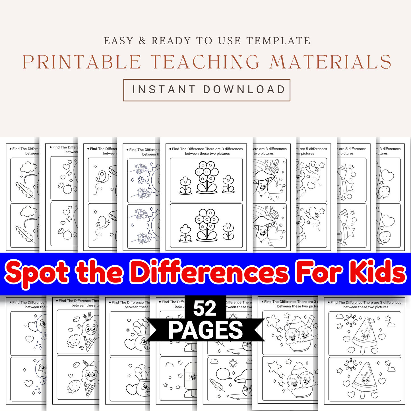 Spot the Differences Book for Kids