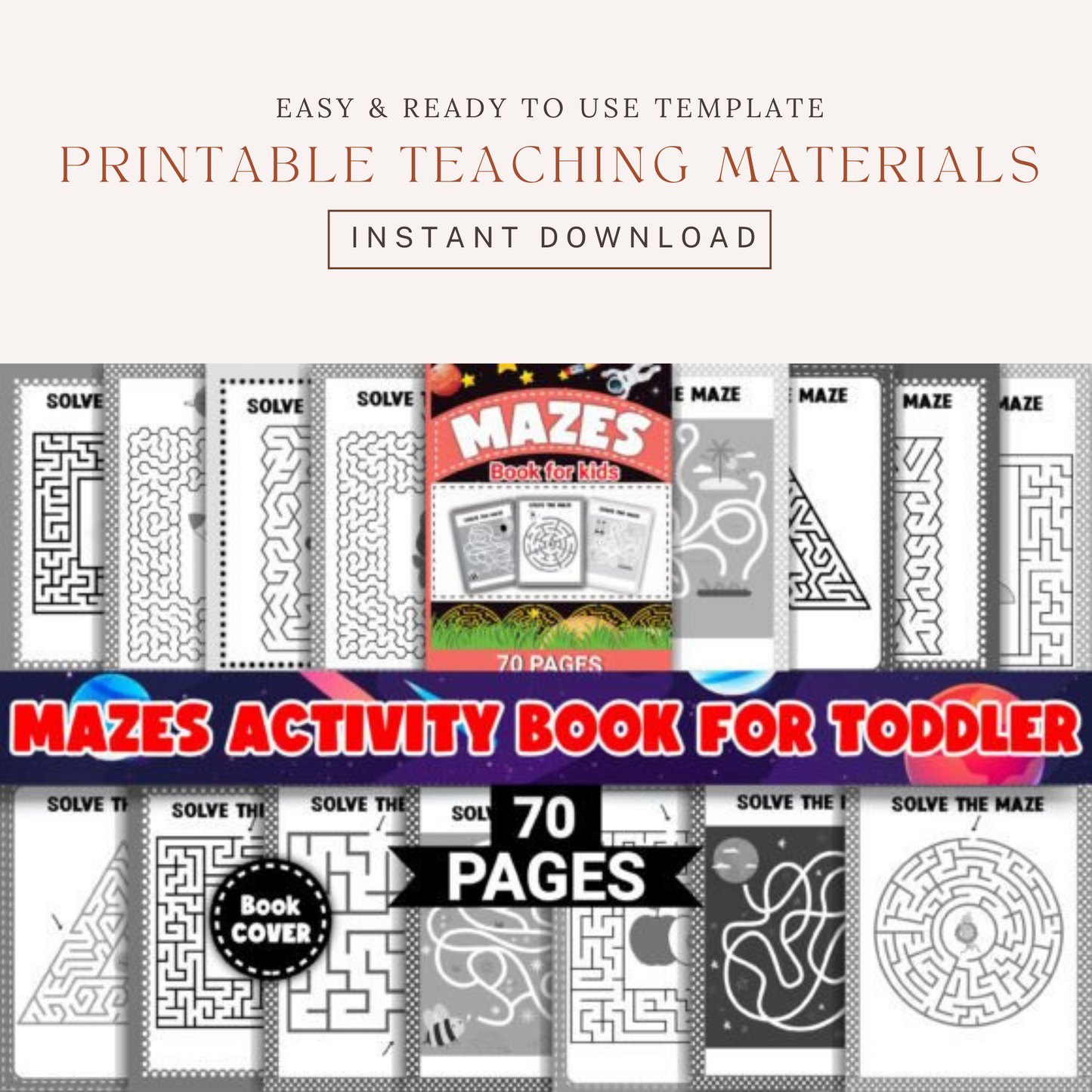 Maze Puzzles Activity Book for Children